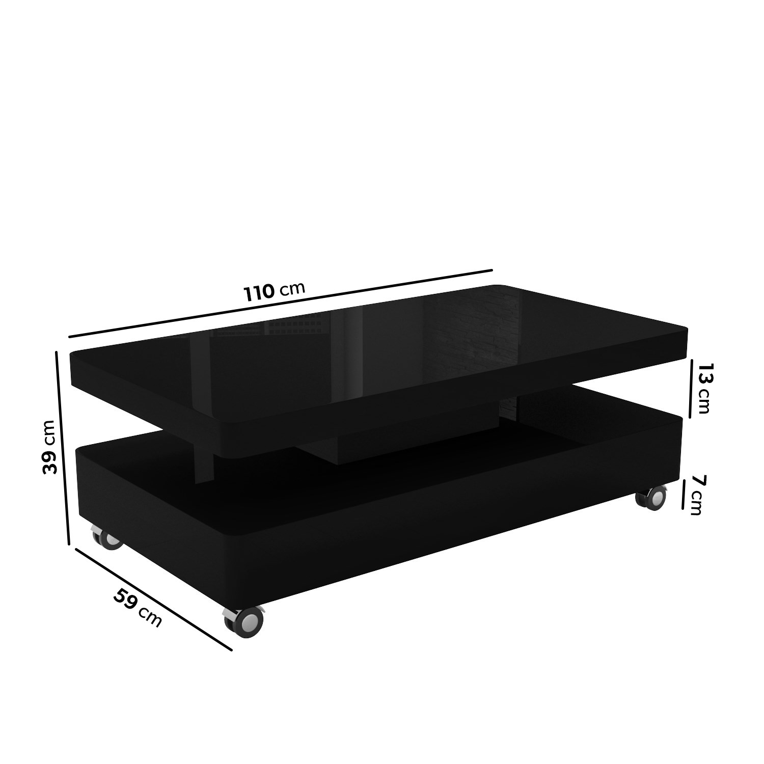 Read more about Large rectangular black gloss led coffee table tiffany